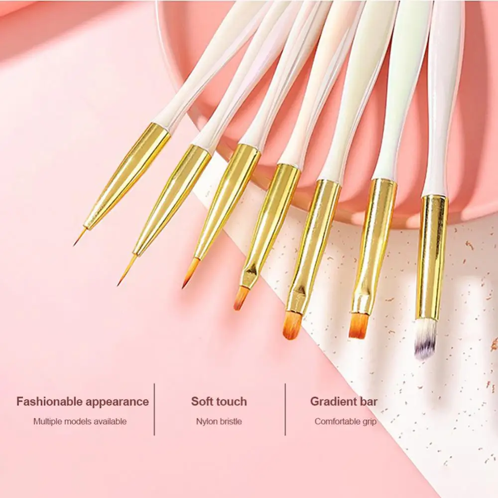 

7/10 Pcs Professional Nail Art Brush Acrylic UV Gel Painting Brushes Light Therapy Pen Drawing Manicure Nail Accessoires Tools