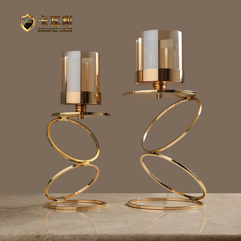 

Scandinavian romantic light luxury Candlestick decoration glass aromatherapy high-end living room modern net red table