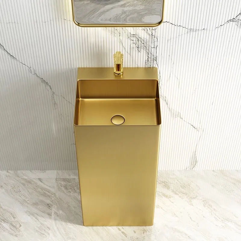 

Высококачественная раковина-тумба для ванной комнаты из нержавеющей стали 304 квадратная отдельно стоящая умывальная раковина круглая квадратная Золотая черная бронза