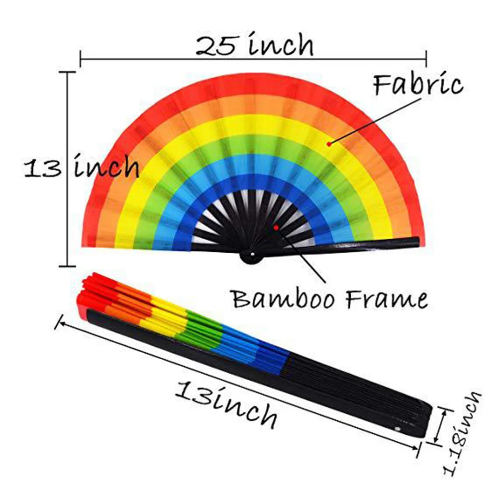 

Cosplay Folding Fan Portable Fans Cooling Kung Fu Fan Rainbow Folding Fan Dancing Decoration Indoor Air Quality