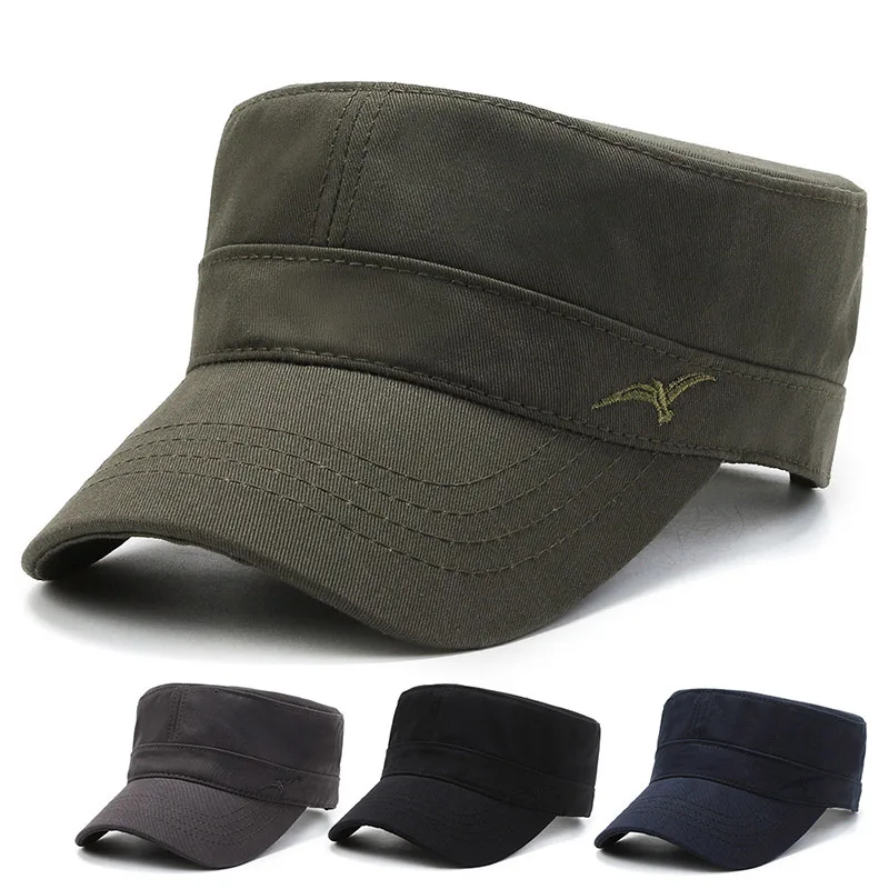 

New Outdoor Short Brimmed Military Hat Men'S Flat Top Hat Simple Korean Version Versatile Outdoor Sunshade Sunscreen Hat Men