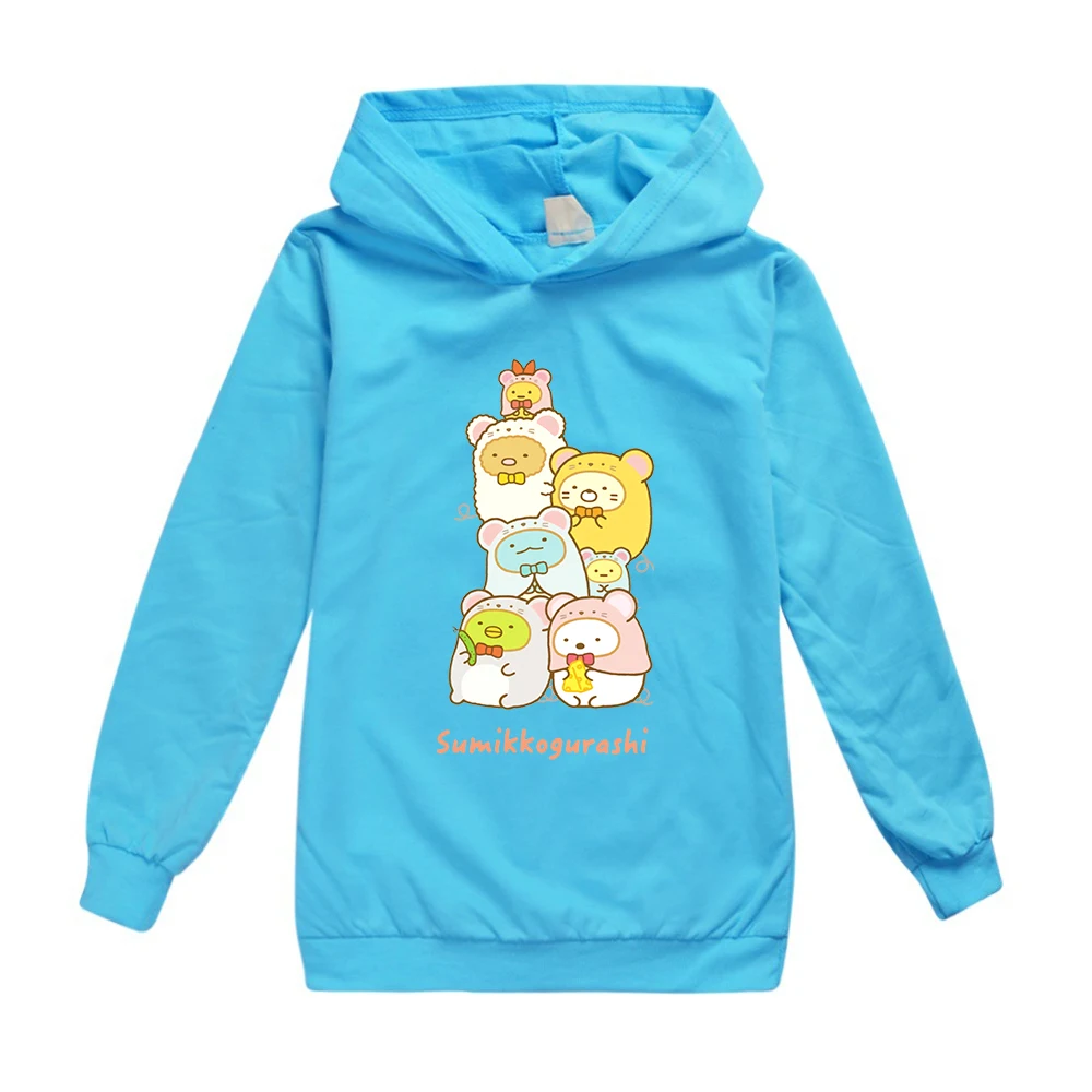 

Anime Sumikko Print Hoodies Kids Kawaii Streetwears Children Comic Manga Sumikkogurashi Tops Autumn 100% Cotton Boys Girls 2-15Y