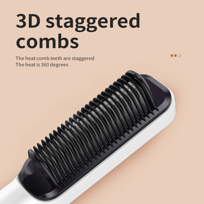 Hair Straightener Comb Negative ion Electric Straightening Brush Anti-scald Hair Straightener Home Hot Comb Styler Tool Brush