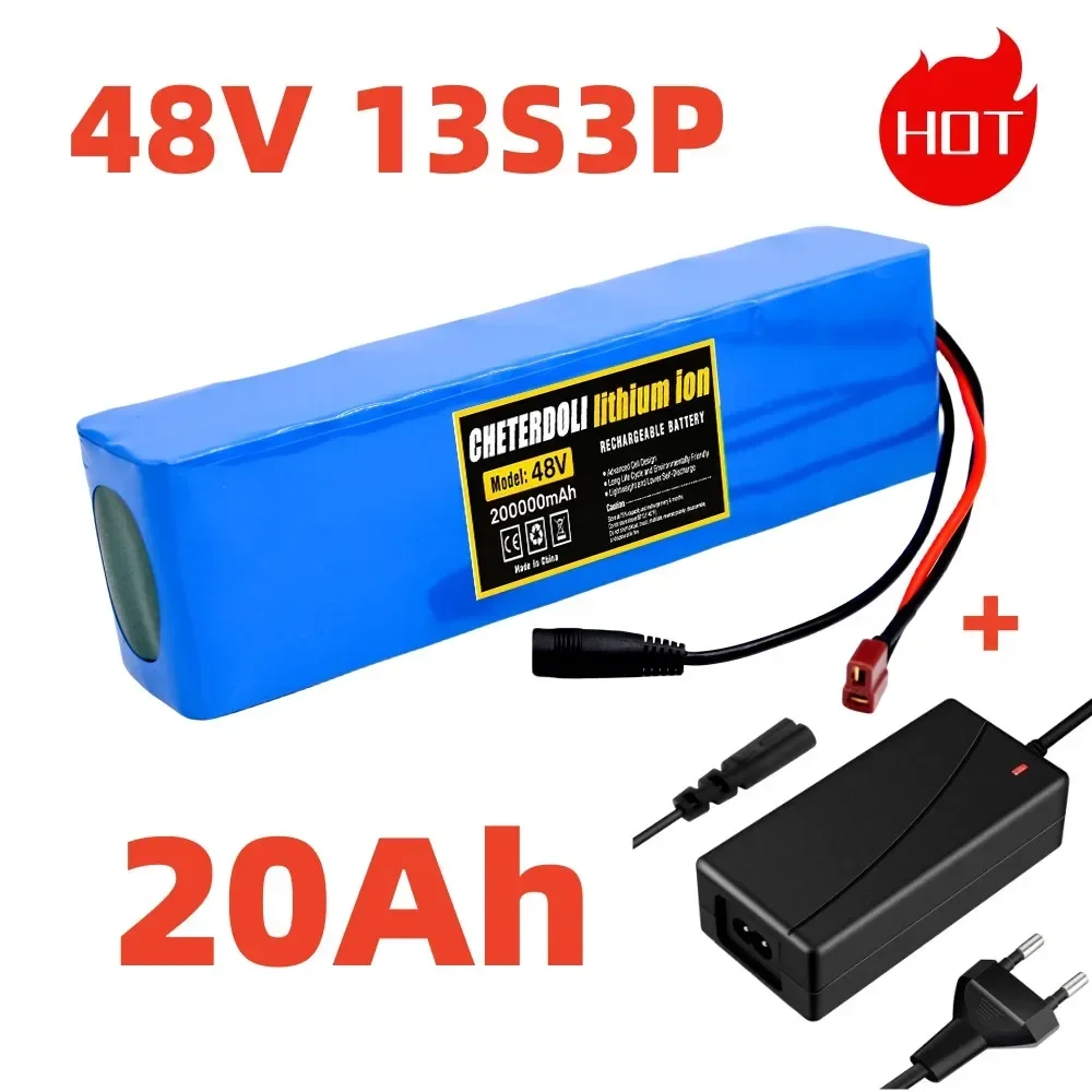 Литий-ионный аккумулятор 13S3P 48 в 20000 мАч 20 ач с 250 Вт 350 500 750 1000 BMS подходит для