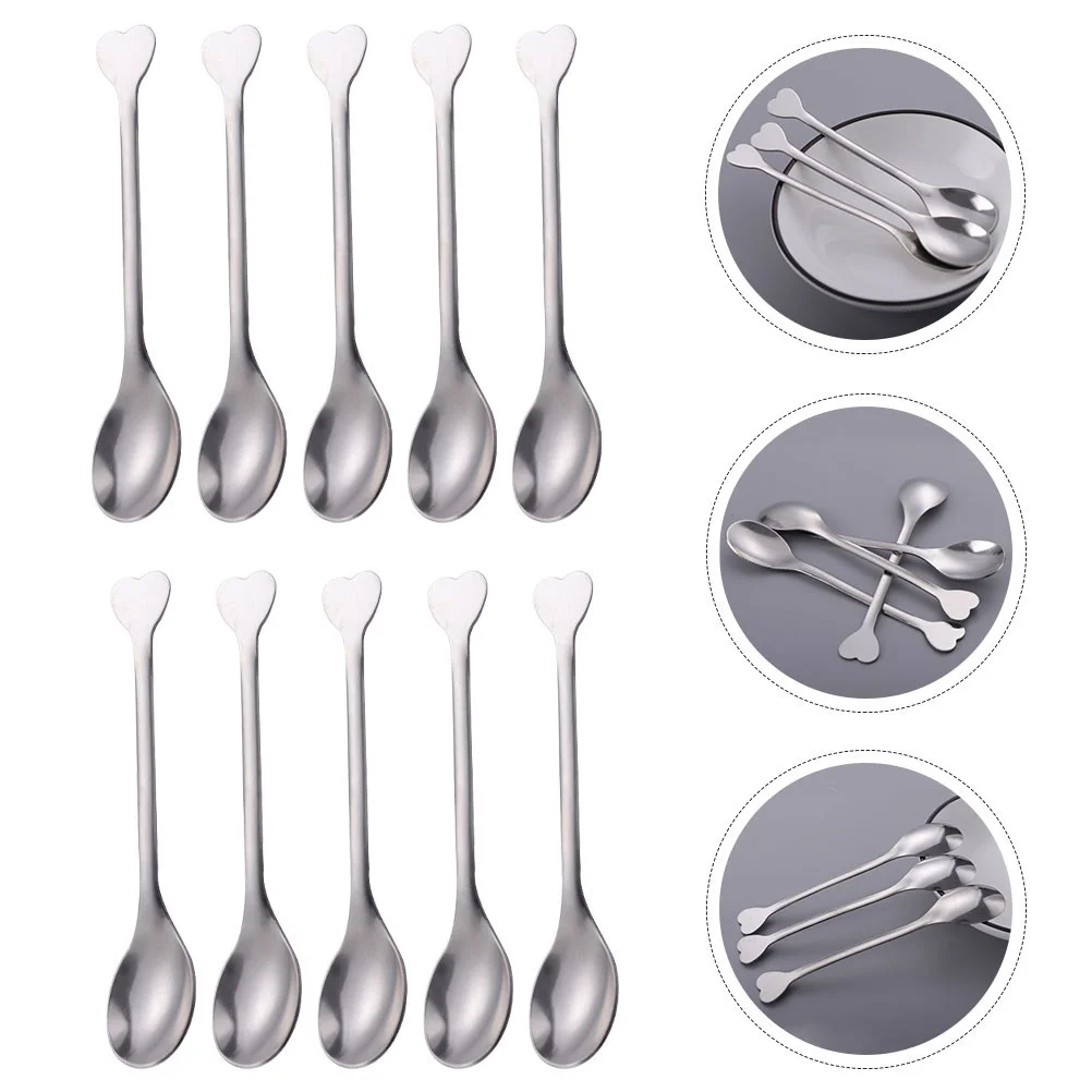 

24 Pcs Heart Shaped Spoon Mini Spoons Desserts Ice Cream Cake Stainless Steel Kitchen Gadgets Toddler