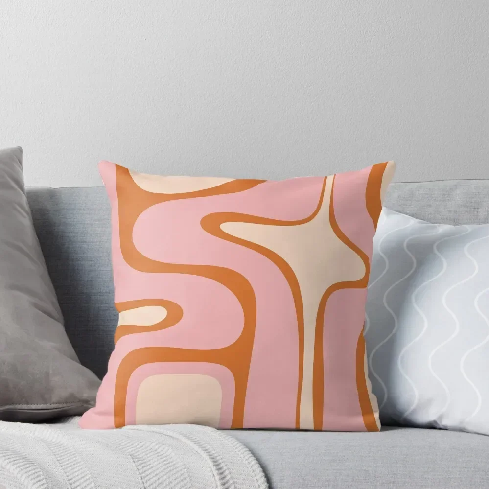 Кобатическая ретро абстрактная оранжево-розовая кремовая декоративная подушка