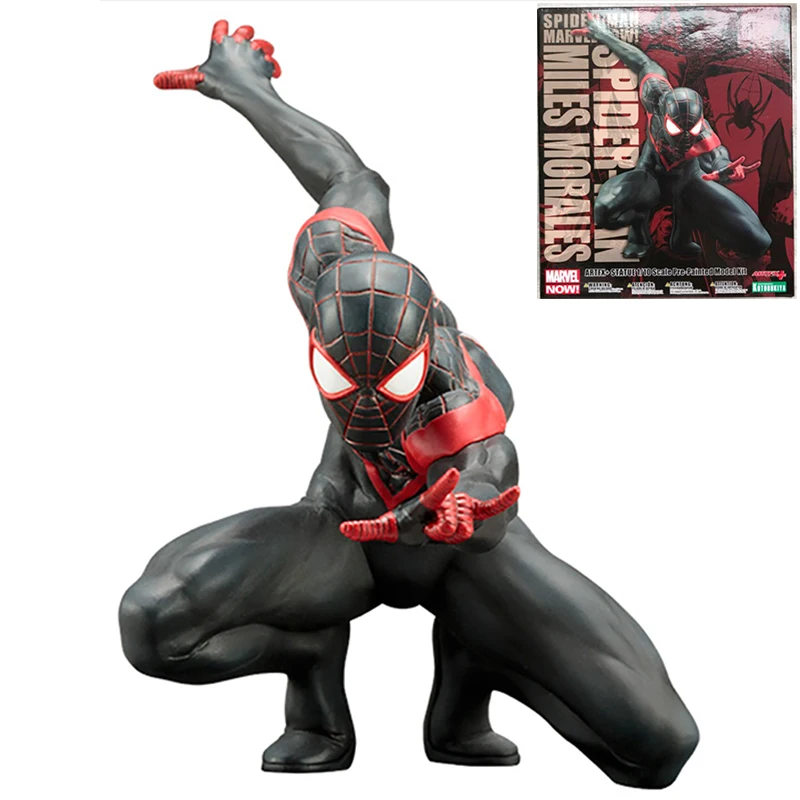 

In Stock Original Kotobukiya ARTFX+ Ultimate Comics: Spider-Man Spider-Man (Miles Morales) Anime Figure Model Action Toys Gifts