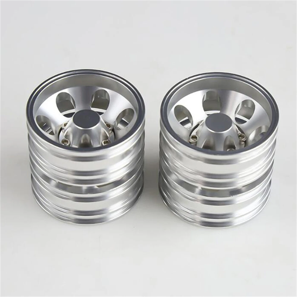 

Toy Car Accessories CNC Metal Alloy Wheel Hub Rims Front Rear Wheel for 1/14 Tamiya Tow Trailer Tractor RC Car