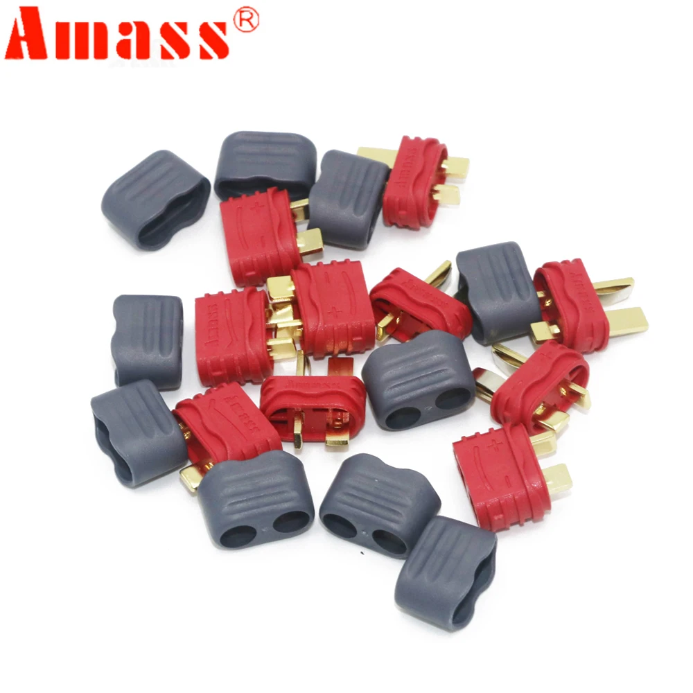 

50pair/lot Amass T Plug Deans Connector With Sheath Housing For RC Lipo Battery