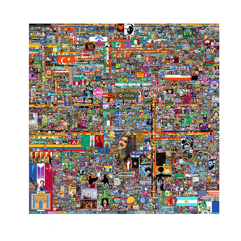 Reddit R Place Game постер печать на холсте абстрактный город смесь мозаика-головоломка