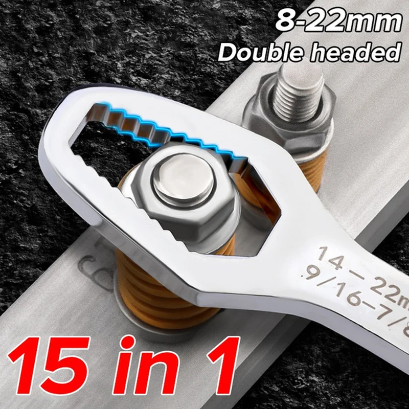 

8-22mm Universal Torx Wrench Self-tightening Adjustable Glasses Wrench Board Double-head Torx Spanner Hand Tools for Factory