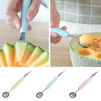 double head stainless steel ice cream watermelon ball spoon fruit spoon fruit digger convenient practical kitchen supply