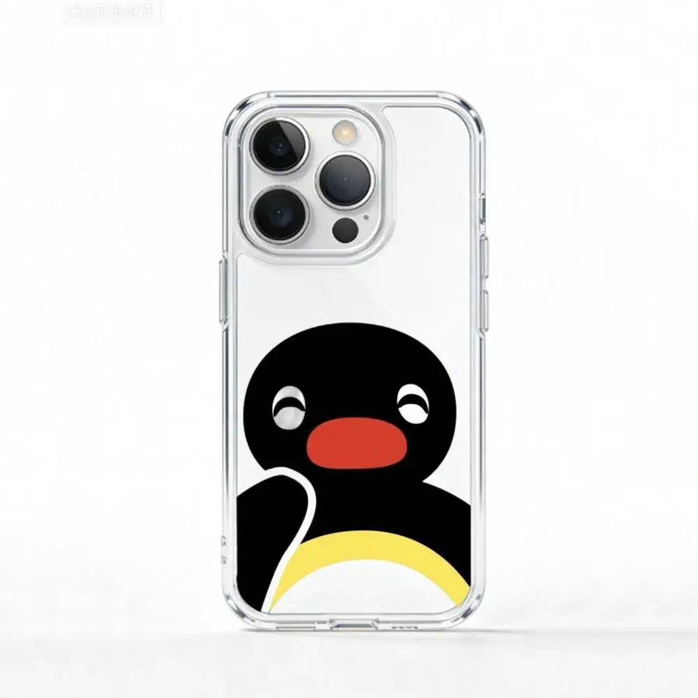 Фото Милый чехол C-Cute Kawaii P-Penguin для iPhone 17 16 15 14 13 12 11 Mini Pro Max Plus, прозрачная накладка №3