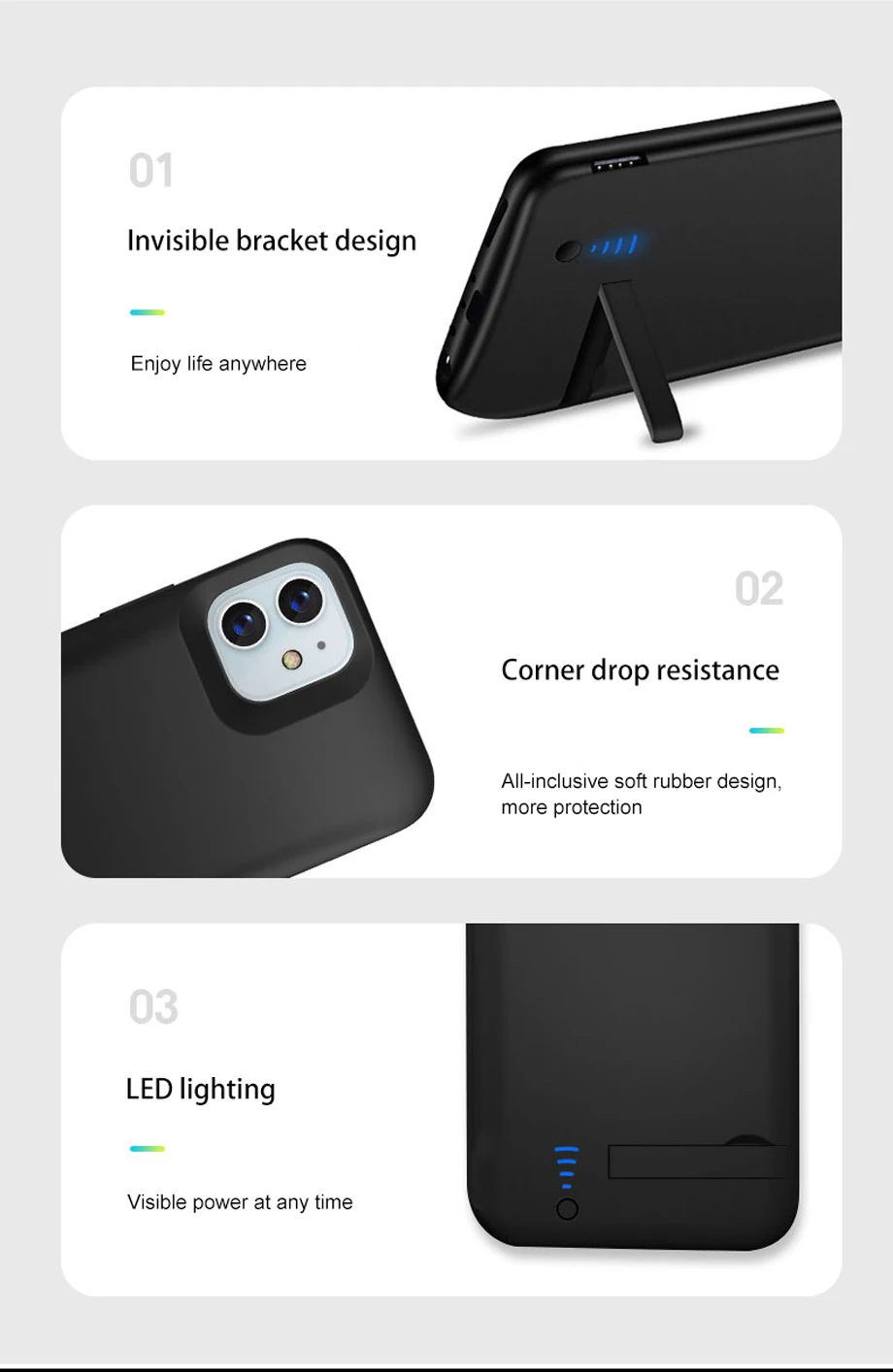 Умный чехол для зарядного устройства iPhone 13 12 11 Pro Max Mini 6 6s 7 8 Plus SE 2020 XR XS внешний