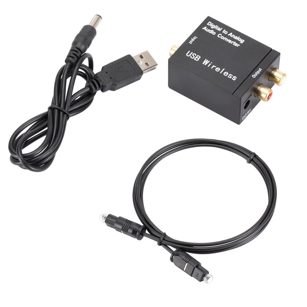 

Digital to Analog Audio Converter DAC Amplifier Decoder Optical Coaxial Toslink to Analog RCA L/R Audio Converter Adapter