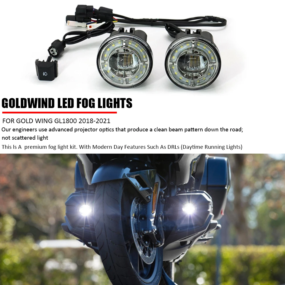 

Для Honda Gold Wing GL 1800 GL1800 Tour DCT 2018 2019 2020 2021 Новинка для мотоцикла светодиодный светодиодных противотуманных фар Противотуманные фары с комплекто...