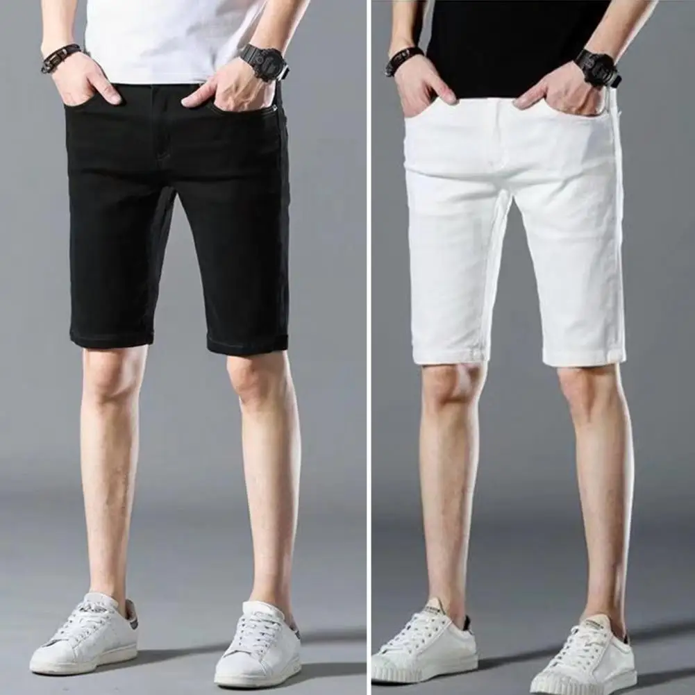 

Casual Short Trousers Male Zipper Summer Slim-fitting Knee Length Shorts Sports Shorts Slim
