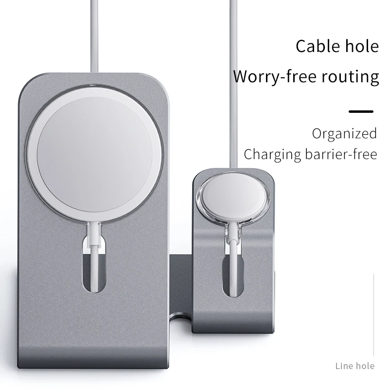 

Магнитная Беспроводная зарядная подставка 2 в 1 для iPhone, быстрая зарядка для Apple Watch iWatch, iPhone 13 Pro, мини-держатель для телефона, 15 Вт