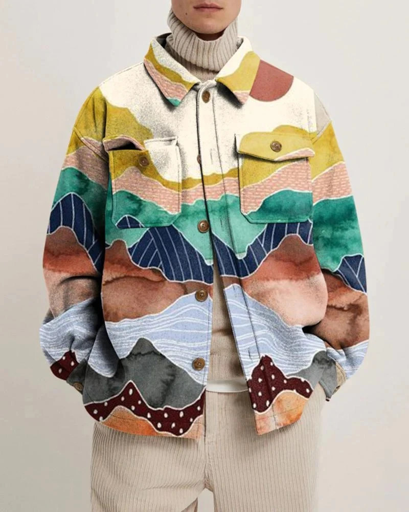 

Harajuku Cartoon Woolen Jacket Men's 2022 Autumn and Winter Casual Warm Fleece Long-sleeved Jacket Unisex Top Loose Fashion Coat