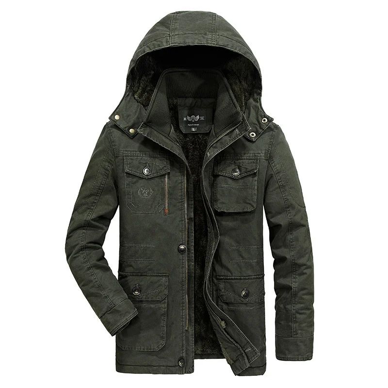 

2023 Listing Men's Mid-length Winter Jacket Large Size Style Cotton-padded Jacket L- 6XL Trend Cotton Heating Windproof Coats