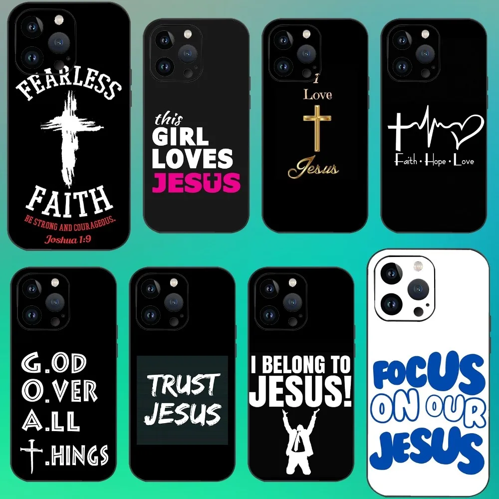 Чехол для телефона F-Faith Jesus Art Words Iphone 16 15 11 13 14 Pro Max 7 8 Plus X Xr Xs 12 mini чехол