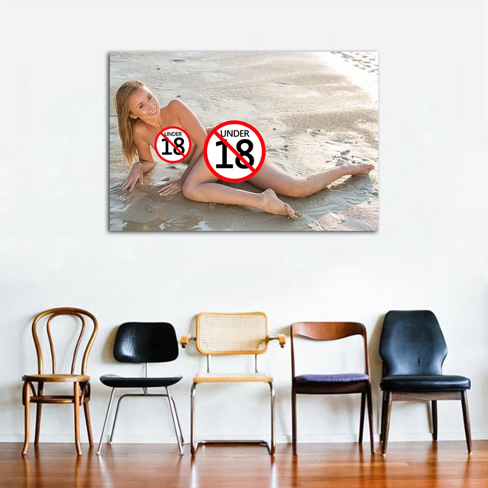 Сексуальная обнаженная девушка холст картина женщина без цензуры киска