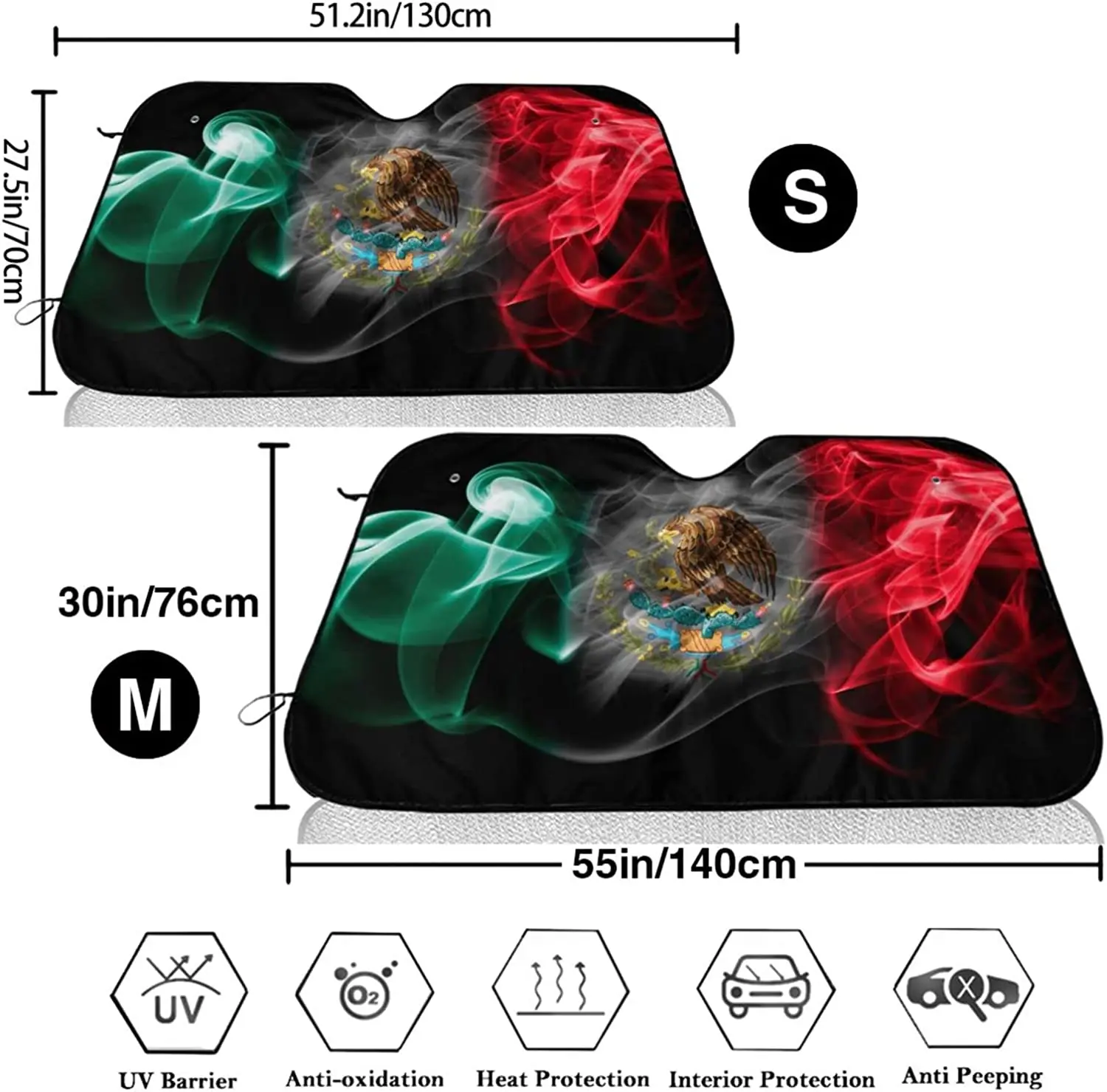 Флаг дыма из Мексики солнцезащитный козырек на лобовое стекло автомобиля