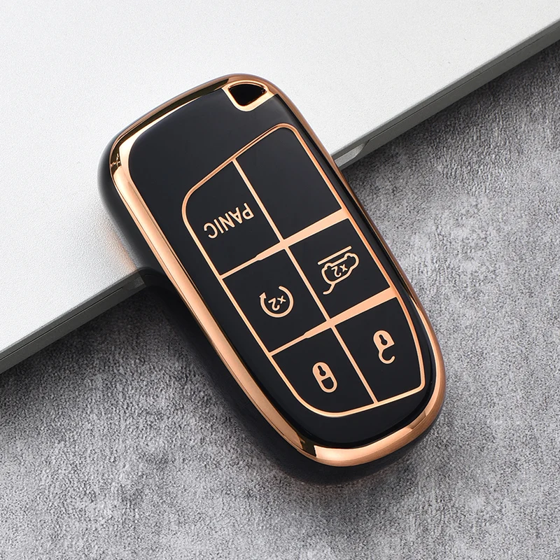 Fashion Soft TPU Car Key Case Full cover For Fiat Jeep For Dodge Ram 1500 Journey Charger Dart Challenger Durango Accessories