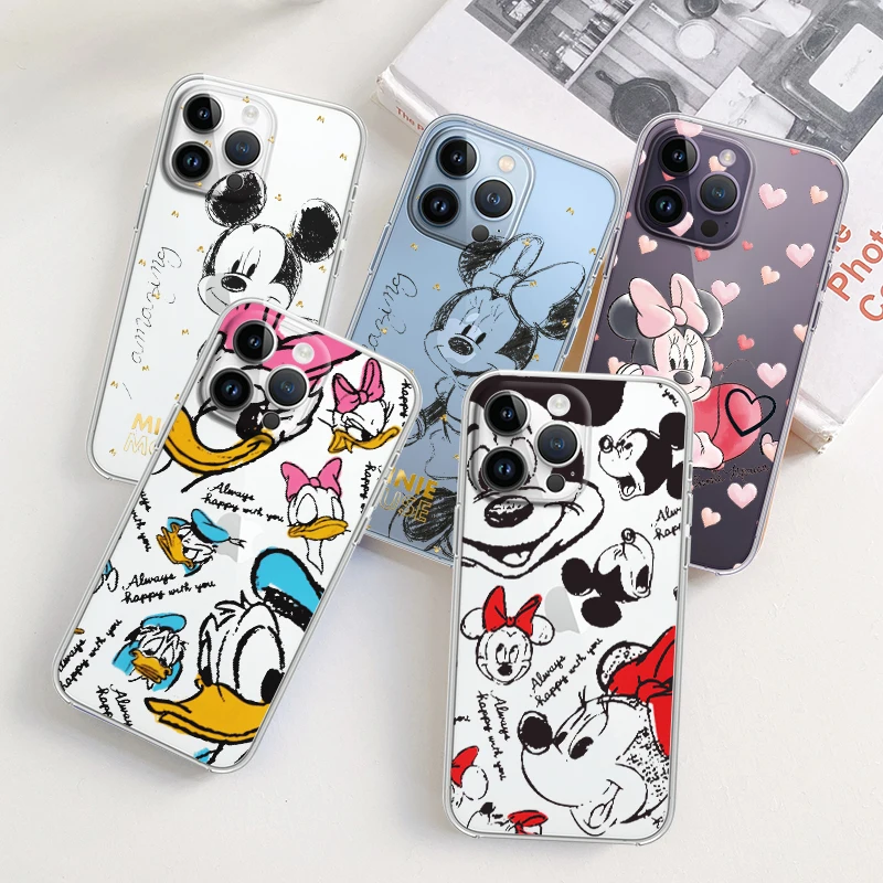 

Minnie Fashion Minnie For Apple iPhone 14 13 12 11 Pro Max Mini XS Max X XR 7 8 Plus 5S Silicone Transparent Phone Case Fundas