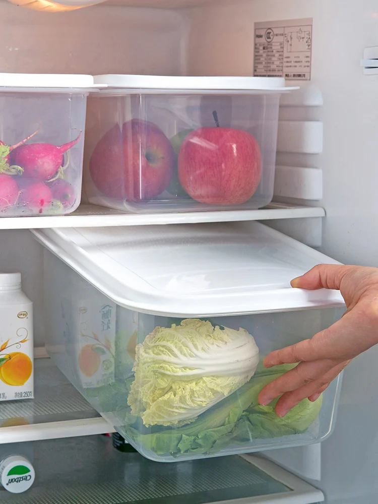 

Home refrigerator fresh-keeping box kitchen sealed box cover food sub packaging plastic box vegetable and fruit storage box