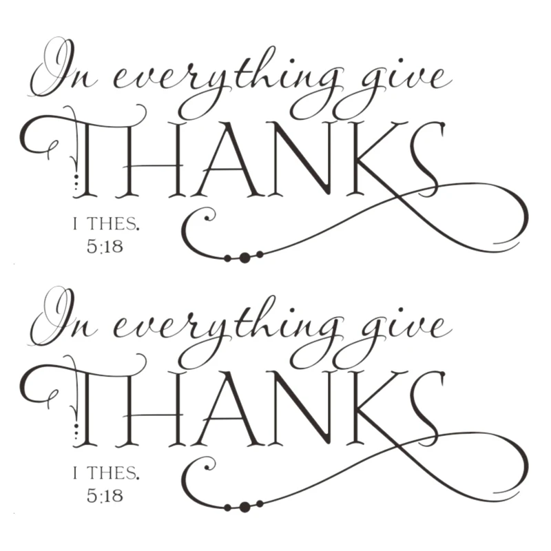 

2X I THES In 5:18 Библия благодарение Цитата Искусство Виниловые наклейки на стену наклейки домашний декор