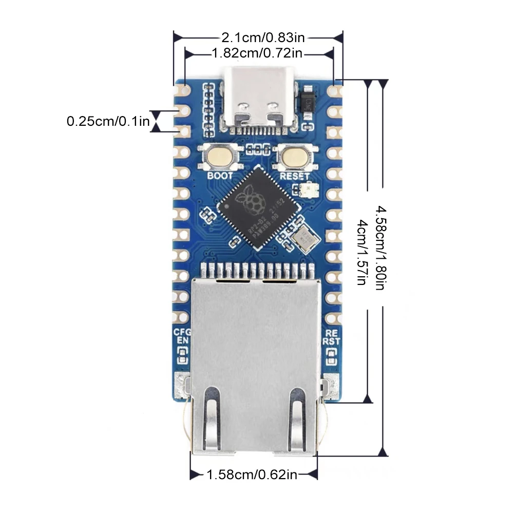 Плата разработки Ethernet RP2040 C/C++ Модули порта MicroPython на основе двухъядерного