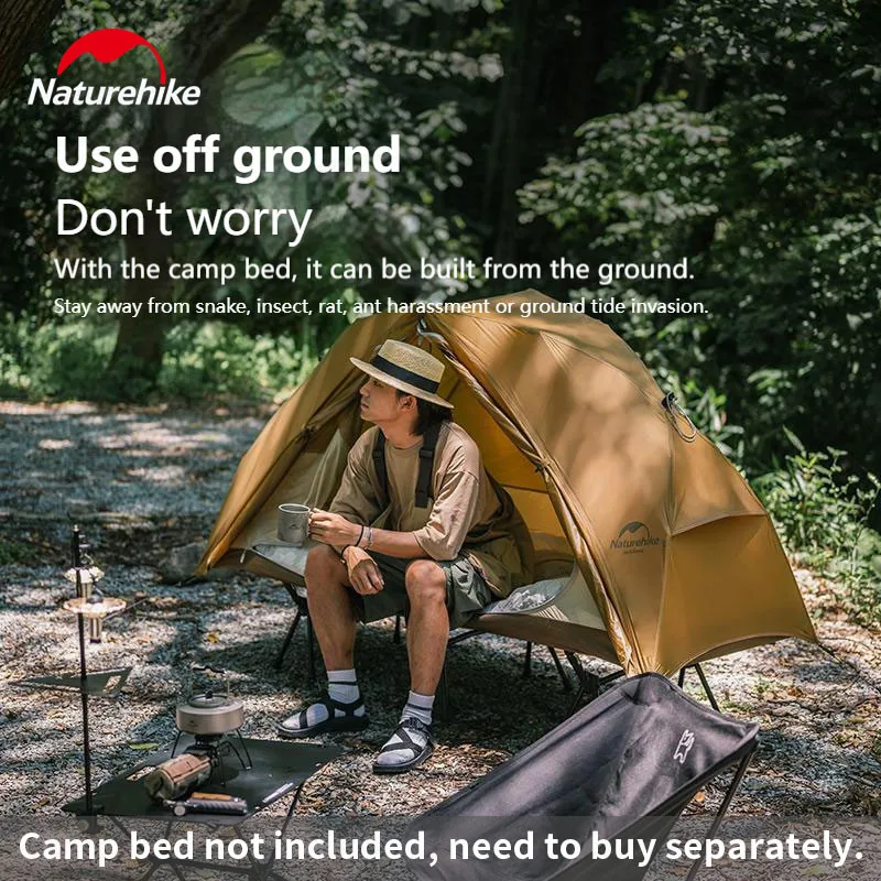 

Naturehike 1.5kg Ultralight Off Ground Tent 20D Nylon Pu2000mm Fast Open 1person Travel Camping Tent Hiking Camping Bed Tent