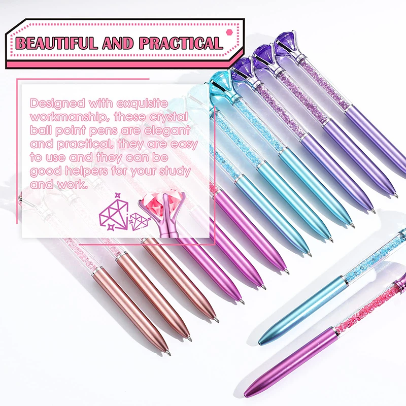 20/40/100 шт. ручки с большими кристаллами и бриллиантами блестящая шариковая ручка