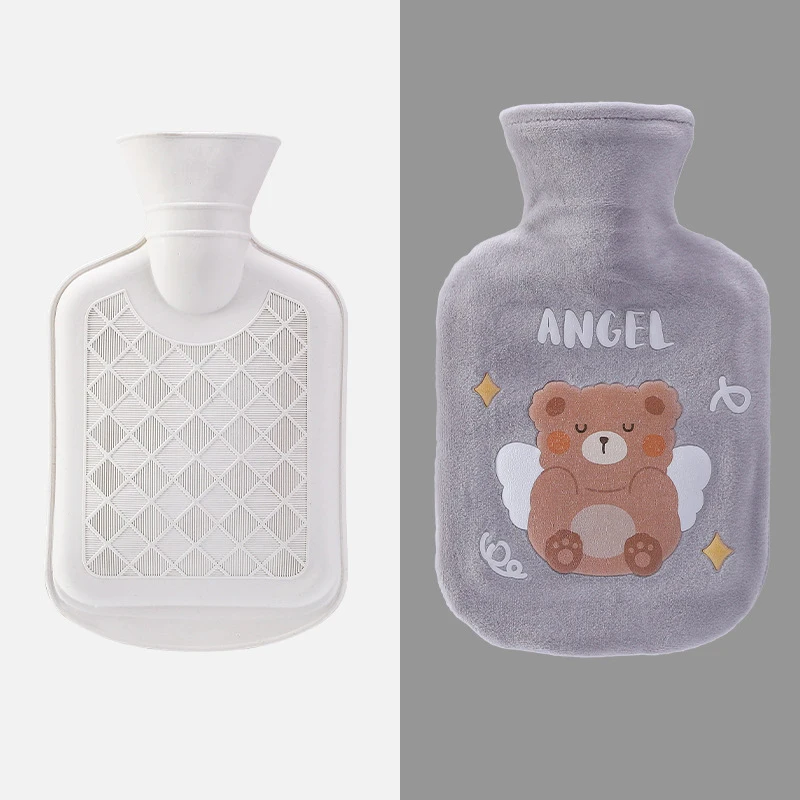 Милая сумка для бутылки с горячей водой девочек плюшевая грелка рук теплая
