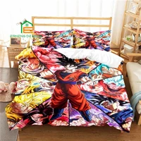 japanese cartoon goku duvet cover set bedding queen king kids boys girls bed set game quilt cover comforter cover bedding set