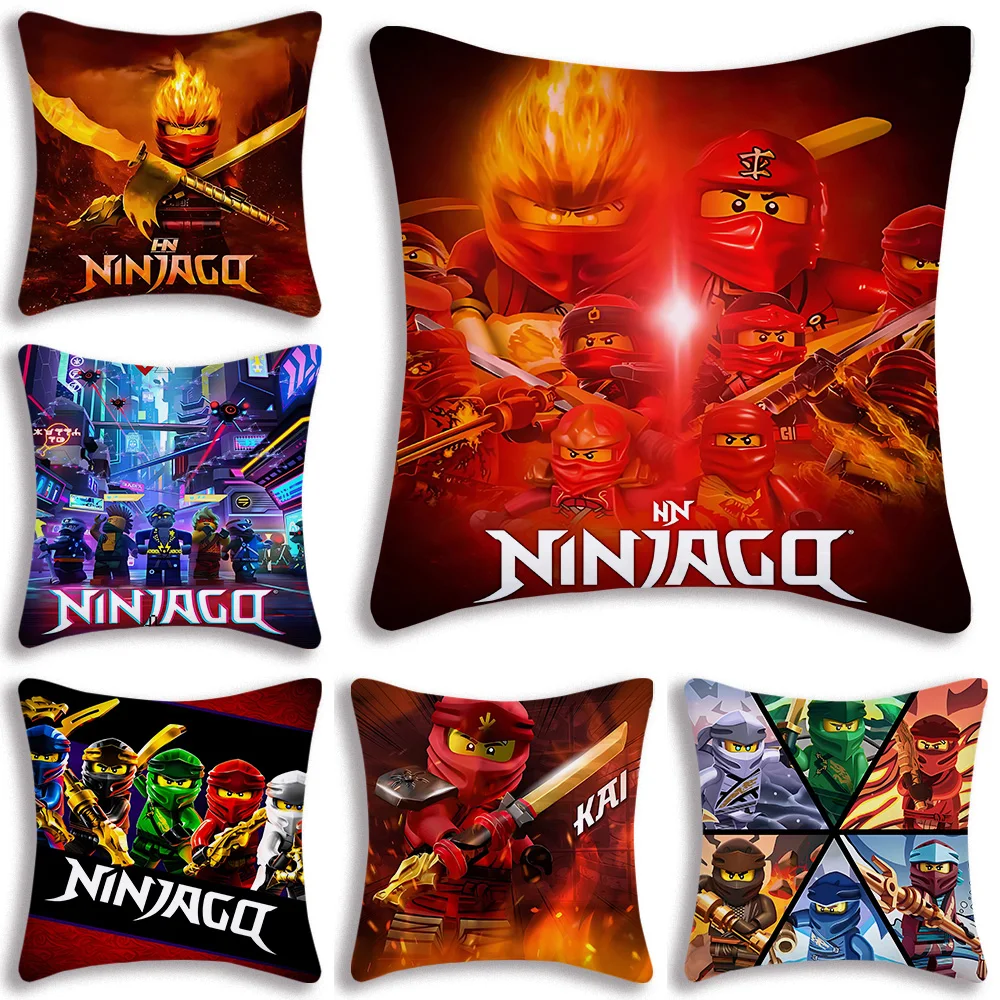 Pillow Covers Cartoon For Game Ninjagos Sofa Decorative Home Double-sided Printing Short Plush Cute Cushion Cover