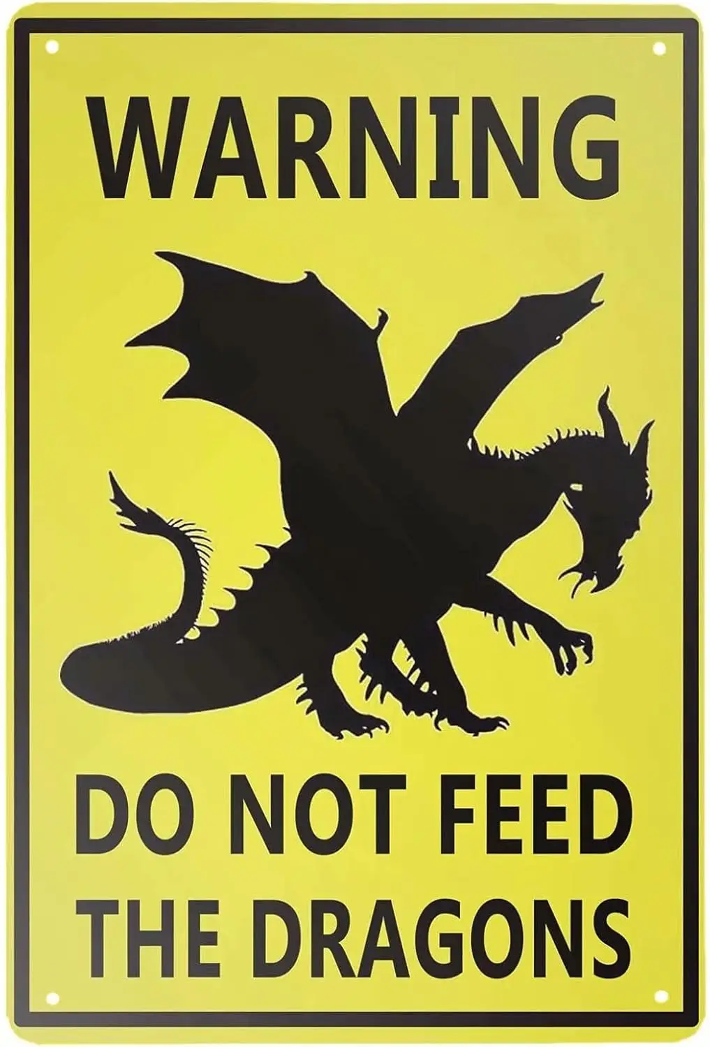 AAROENLYS Ретро жестяная вывеска предупреждение не кормя драконов металлическая