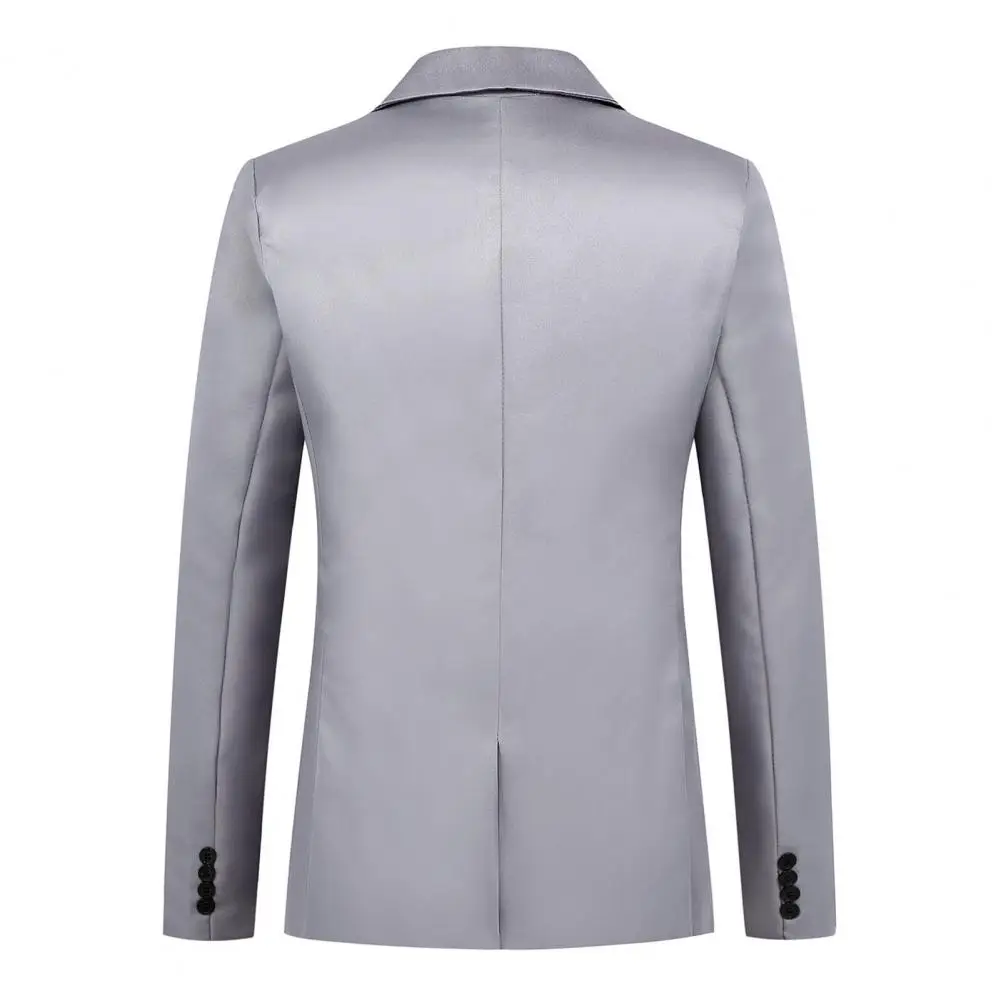Супермягкий стильный приталенный пиджак с карманами, моющийся однобортный пиджак для свадьбы