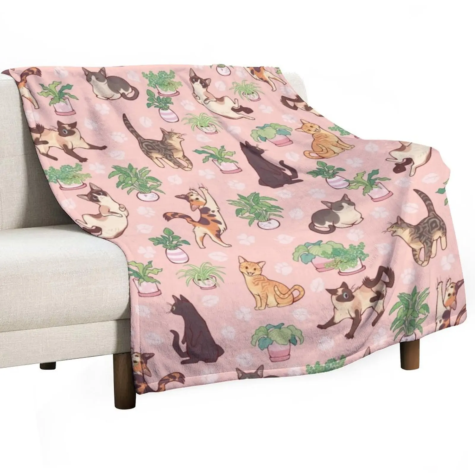 Уютное розовое одеяло Майки теплое зимнее фланелевое модное для диванов