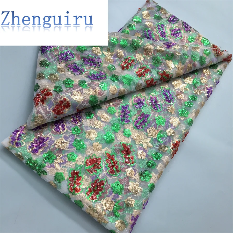 Африканская сетчатая кружевная ткань с блестками
