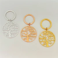 tree of life keychain 1 8 names personalized custom family name key ring stainless steel key chain jewelry couple christmas gift