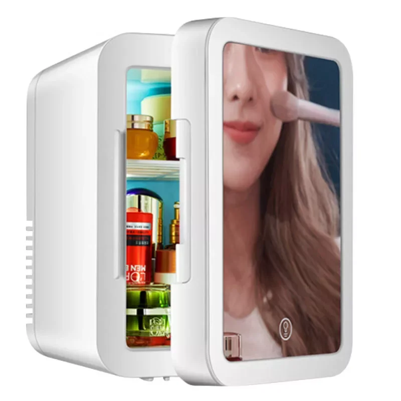 

Новый холодильник светодиодный макияжа со светодиодсветильник кой, зеркало, портативный холодильник для хранения косметики, охладитель и ...