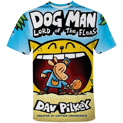 Детская футболка с собакой, мужская футболка с героями мультфильмов для мальчиков, летняя повседневная футболка с 3D принтом и короткими рукавами, одежда для маленьких девочек, забавные детские футболки Dogman