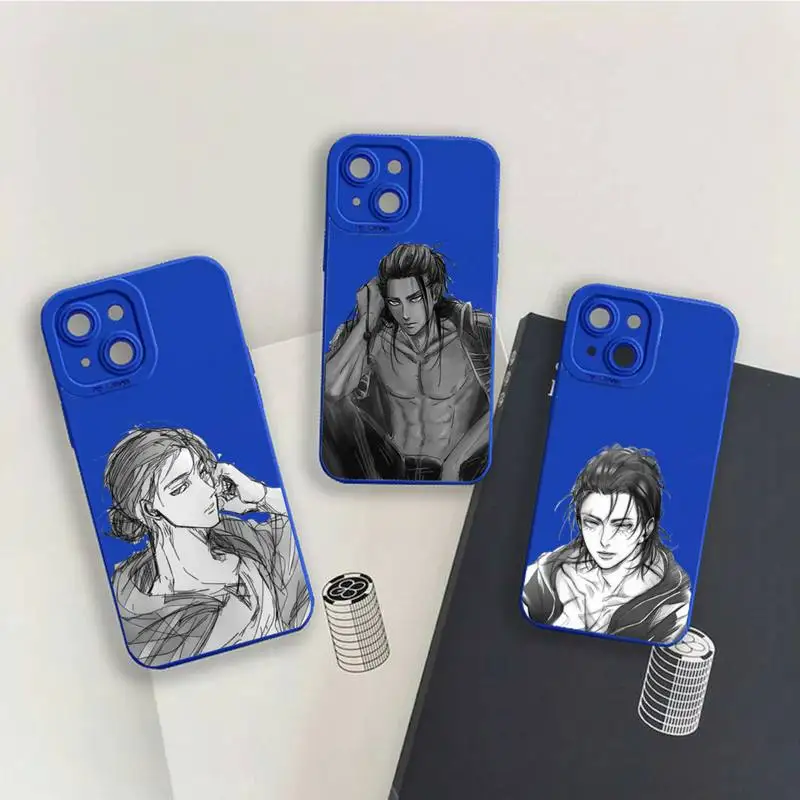 

Anime Japanese Allen Attack On Titan Phone Case For iPhone 13 12 11 Pro MAX Mini X XS XR 7 8 Plus Liquid Silicone Klein Blue