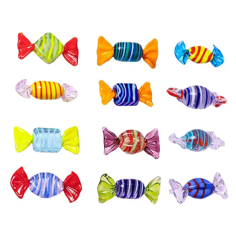 

12Pcs Glass Candy Props Candy For Party Photobooth Props Candy Figurine Home Office For Shop Home Decor