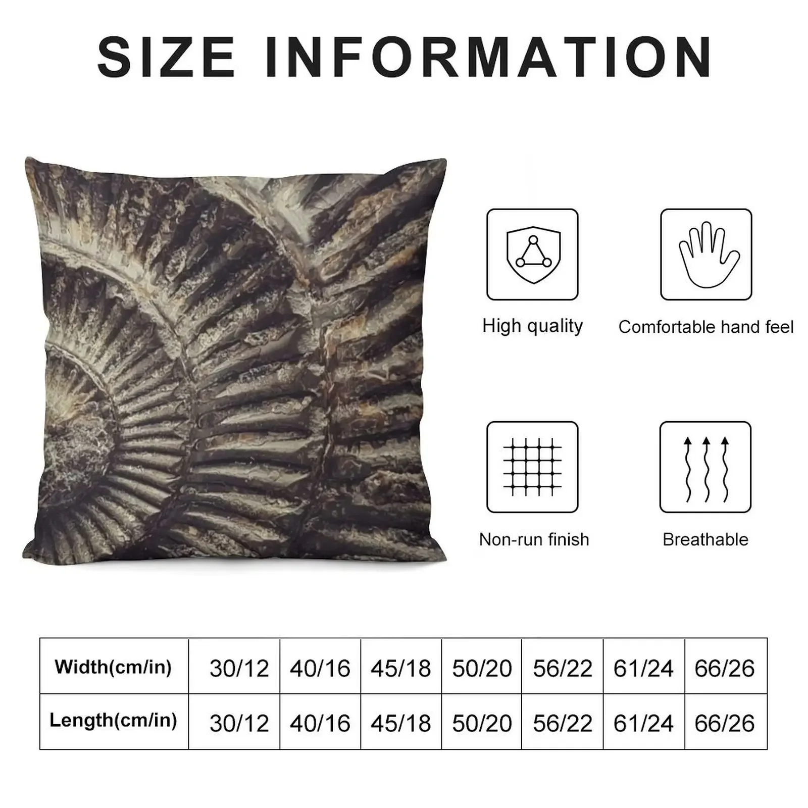 Темно-белый амоннис ископаемая декоративная подушка подушки для дивана чехол