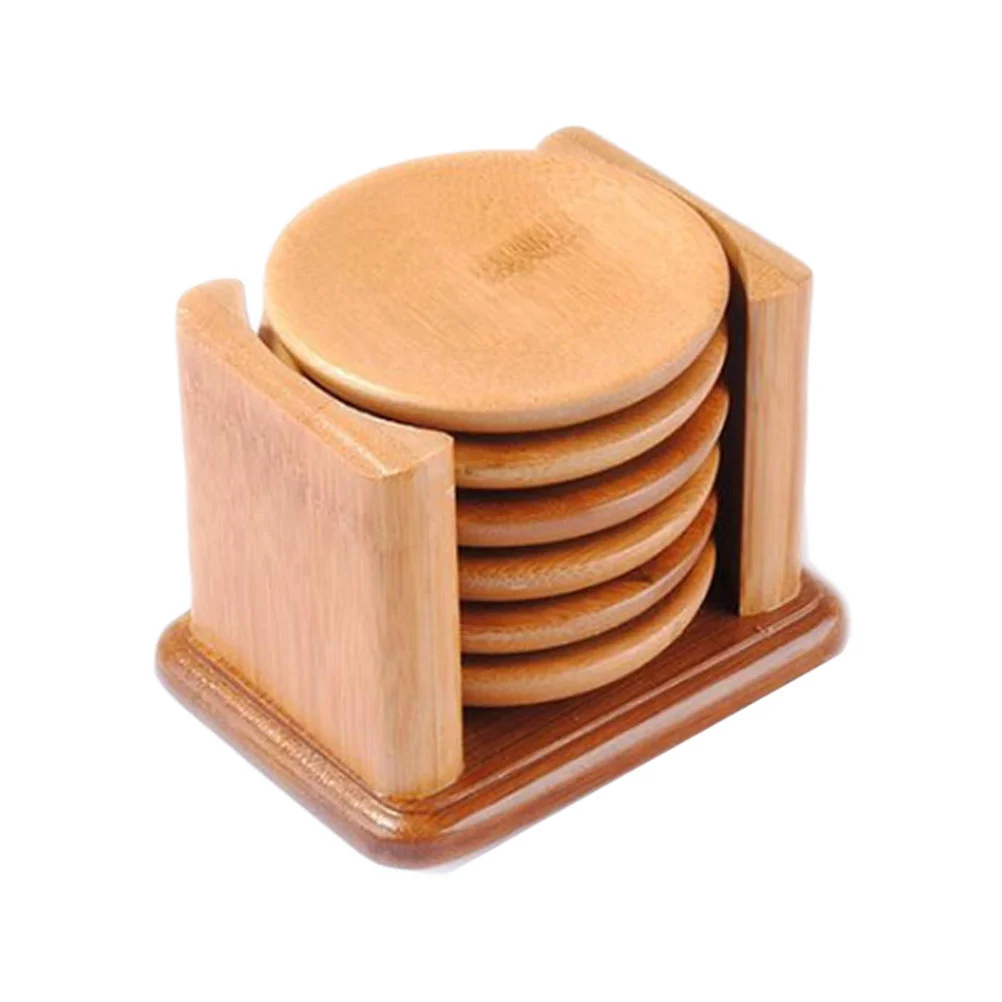 

6 Pcs Round Table Drink Coasters Heat Resistant Mats Pot holder for Table Pots Pans & Teapots