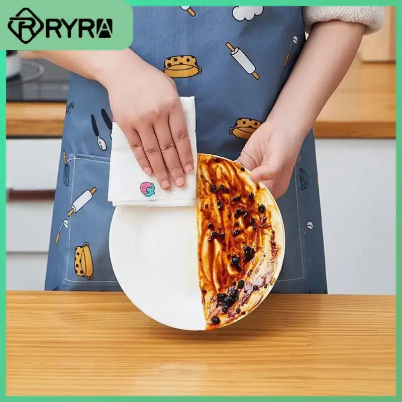 

Non-woven Kitchen Paper Disposable Dish Towels Little Fresh Housework Dishcloth Household Cleaning Tools Printing Dish Cloth