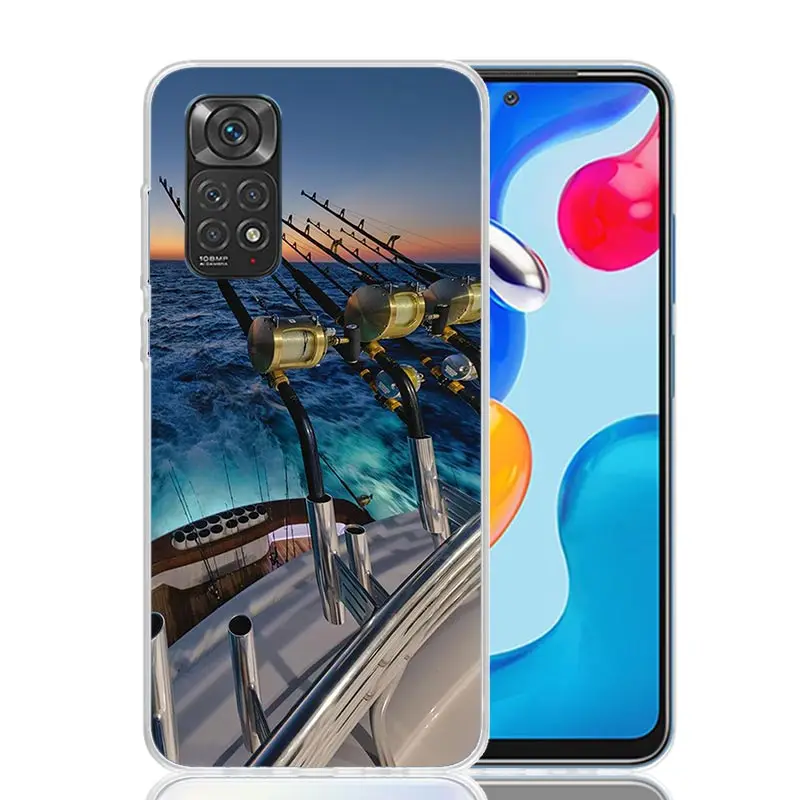 Фото Чехол для телефона с крючком для ловли карпа для Xiaomi Redmi Note 10 9 9S 8 8T 7 5 Mi 12T 11T 10T 9T 15 Pro 14 Ultra 12 11 Lite 11i 12 №3